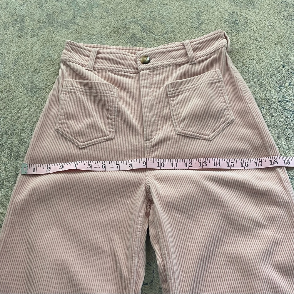 Sezane Corduroy Trouser FR 36 US 4 Light Pink Patch Pockets 100% Cotton Petite - Picture 11 of 13